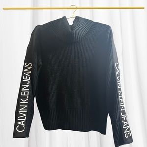 Calvin Klein Black Oversized Turtleneck Sweater
